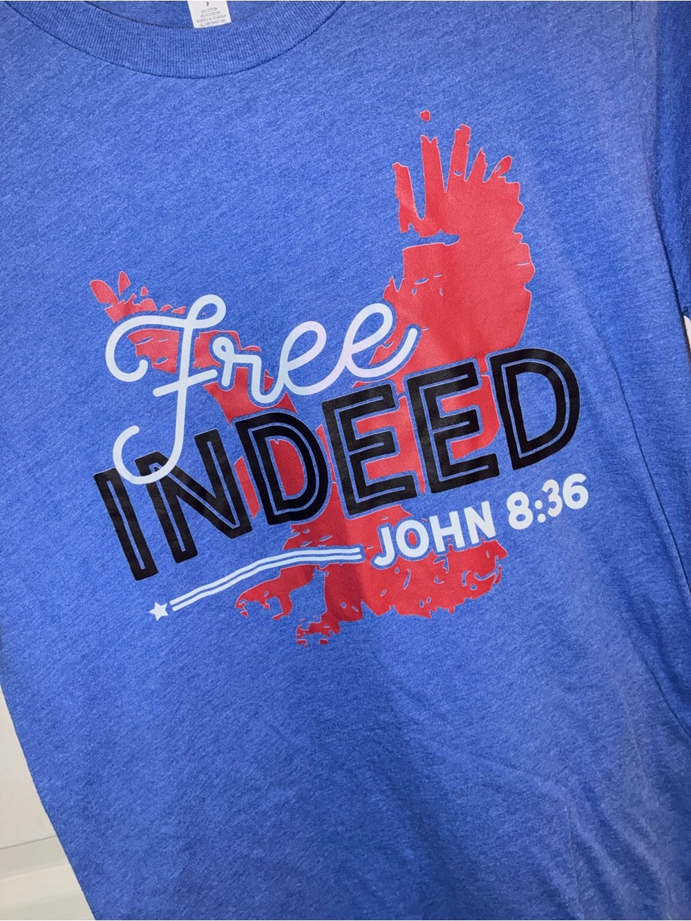 Bella Canvas Blue Crew Neck Tee with Interior Tag